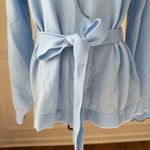 Vintage 70s CariKnits Belted Sweater Crewel Needlework M L Blue Size M Photo 3