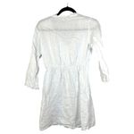 Valentina Naldi White Linen Long Sleeve Dress Coverup Women's Size Small Photo 3