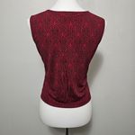 Vintage Casual Corner 90s Red & Black Damask Sleeveless Crop Top Size Small Photo 3