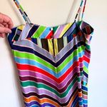 Milly Colorful Chevron Striped Sleeveless Dress - Bright Rainbow Summer Midi Photo 4