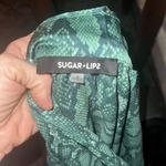 Sugar Lips Gwendolyn Snake Mock Neck Blouse green size small Photo 2