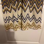 Sharagano Geometric Multicolor Chevron Print A Line Crocheted Size 10 Dress Photo 11