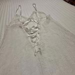 Victoria's Secret Victoria’s Secret Sheer Lace White Lingerie Chemise Slip M Medium Ribbon Accents Photo 7