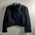 Tahari ASL Black Side Bar Crop Blazer Size 12 Photo 2