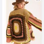 Free People  No Rain Crochet Sweater Jacket Photo 2
