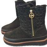 Coach Isa Suede Faux Fur Black Boots sz 9 Photo 3