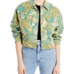 MOTHER The Fly Away Denim Jacket in Tropical Camo XS Photo 2