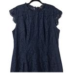 Merokeety Navy Blue Lace Cap Sleeve Sheath Dress Size XL Formal Evening Wedding Photo 10