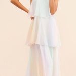 Free People OPT Elena Pastel Tiered Maxi Dress Blue Photo 0