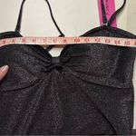 Betsey Johnson  Swimsuit Size XL One Piece Black Glitter Sparkle Center Knot New Photo 5
