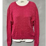 Brooks Brothers  346 Pink Cable Knit 100% Mercerized Cotton Sweater Womens Large Photo 1