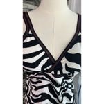 CLEARANCE Tankini Med NWT Cross Front Zebra Ruched w/ Ties Beach Pool Lake Vacay Black Photo 1
