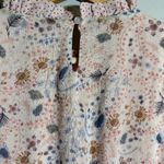 Ellison  Tansy Tiered Peplum Floral Midi Dress Women's Small Pink Polka Dot Flowy Photo 15