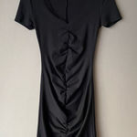 ZARA sz M rouged mini little black dress Photo 0