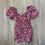 ZARA  Blogger Favorite Floral Puff Sleeve Ruched Mini Dress Photo 6