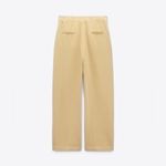 ZARA  Women Yellow Mid Rise‎ Wide Leg Blend Limited Edition Formal Pants Sz M Photo 5