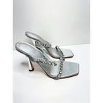Nine West Nine‎ West Aria Dress Sandals Womens Size 9 Silver Studded Straps Square Toe Photo 2