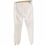 Paige  Denim Verdugo Crop White Distressed Raw Hem Designer Jeans Size 28 | 6 Photo 2