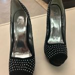 HEELS Elegant Black Studded Peep Photo 7