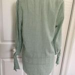 H&M L.o.g.g. Label Top Green White Searsucker V-Neck 3/4 Sleeve Womens Size 4 Photo 2