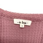 In Loom Waffle Knit Top Mauve Embroidered Puff Sleeve Photo 3