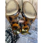 Michael Kors  LANI SANDALS BLACK LEATHER 4" HEELS GOLD TORTOISE SHELL PUMPS -8.5 Photo 7