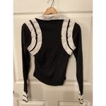 Free People  Wednesday Polo Jersey Top in Black Combo, S Photo 5