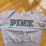 PINK - Victoria's Secret Victoria's Secret Pink Everyday Lounge Open Neck Crew Fleece Sweatshirt  Size XL Photo 4