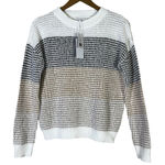 NWT Absolutely Sweater Womens S White Brown Ombre Chunky Knit Pullover Cozy Fall Photo 0