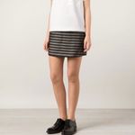 Harvey Faircloth striped cotton and silk-organza layered mini skirt size 10 M Photo 2