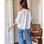 Tuckernuck India Collection Emerson Fry Mandarin Collar Salt Swiss Dot Organic Top Photo 2