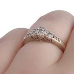Women’s 10k 10KT IKS Diamond Yellow Gold Flower Cluster Band Ring Size 6.75 Photo 11