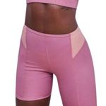 For Love & Lemons Pink Dani Biker Shorts NWT Ribbed Two Tone Size XXS 2XS Yoga Photo 0