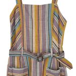 Ellejay Holly Pastel Rainbow Striped Linen Blend Cropped Jumpsuit Size Medium Photo 6