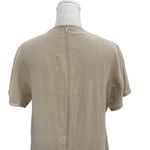 Fridaze 100% Linen Short Sleeve Shirt Dress Pockets Lagenlook Tan size Medium Brown Photo 5