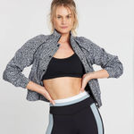 Anthropologie NWT Allfenix x  Black and White Leopard Print Cropped Bomber Jacket Photo 0