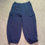 TALULAH  Navy Cargo Pants Size Zip Cinched Ankle Women’s Large Lightweight Spring Photo 0