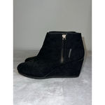 Attention Women's  Black Faux Suede Wedge Ankle Boots Size 8 Photo 2