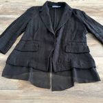 Simply Vera Vera Wang Black Blazer Jacket Small Linen Blend Chiffon Lightweight Photo 1