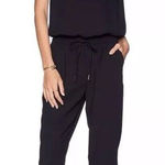 Joie  Black Mardalina Sleeveless Crepe Drawsting Jogger Jumpsuit Sz M $258‎ Photo 0