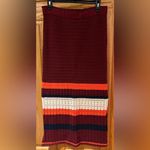Free People Far From Here Maroon Combo Chunky Crochet Boho Midi Skirt Size Large Photo 7