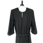 Amanda Uprichard Black Faux Wrap Midi Dress Women’s 1X | Classic Elegant LBD Photo 11