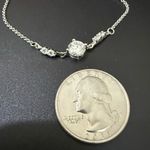 925 Sterling Silver Moissanite Meteor Wishing Slider Bracelet 3g. Photo 6