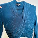Bardot Teal Crossover Wrapped Style Long Sleeve Wren Top Size Small Photo 5