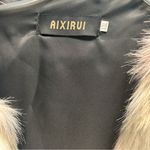 Aixirui Faux Fur Coat in Pink and Gray Size L Photo 1