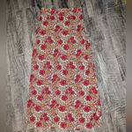 Chances R Vintage Floral Leopard Maxi Skirt Boho Fall Statement Large Edgy Roses Brown Photo 1