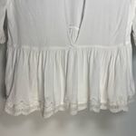 Sadie & Sage Anthropologie White Babydoll Ruffle Top Cutout Lace Cottagecore S Photo 5