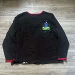 Tiara International Black Santa Christmas Full Zip Cardigan Sweater Size 14/16 Photo 1