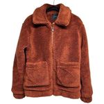 Elodie Anthropologie  Faux Sherpa Shearling Teddy Coat Oversized Rust Size Small Photo 0