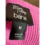 Bar III Size Medium Women's Ribbed Knit Long Sleeve Square Neck Sweater Pink White Photo 4